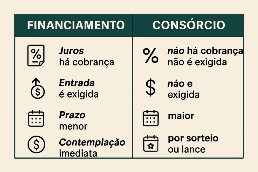 Diferença entre Financiamento Bancário e Consórcio Imobiliário